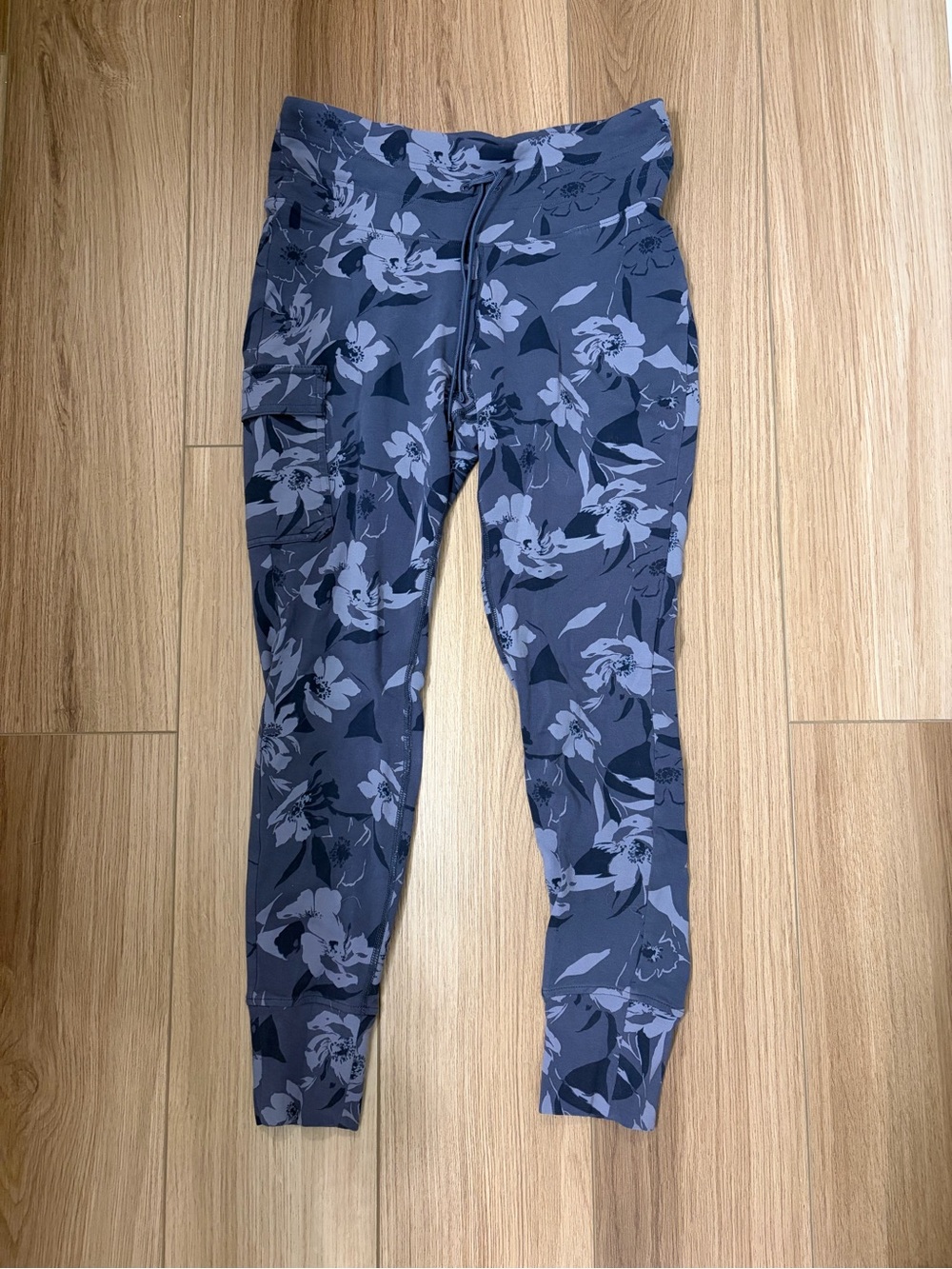 Floral Print High-Waist Leggings with drawstring